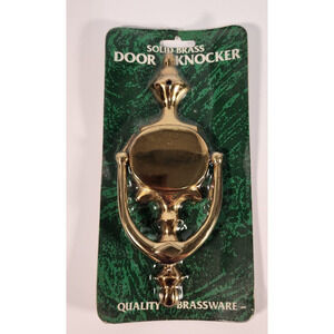 Vintage Solid Brass Classic Door Knocker with Hardware 8" tall Brand New (9)